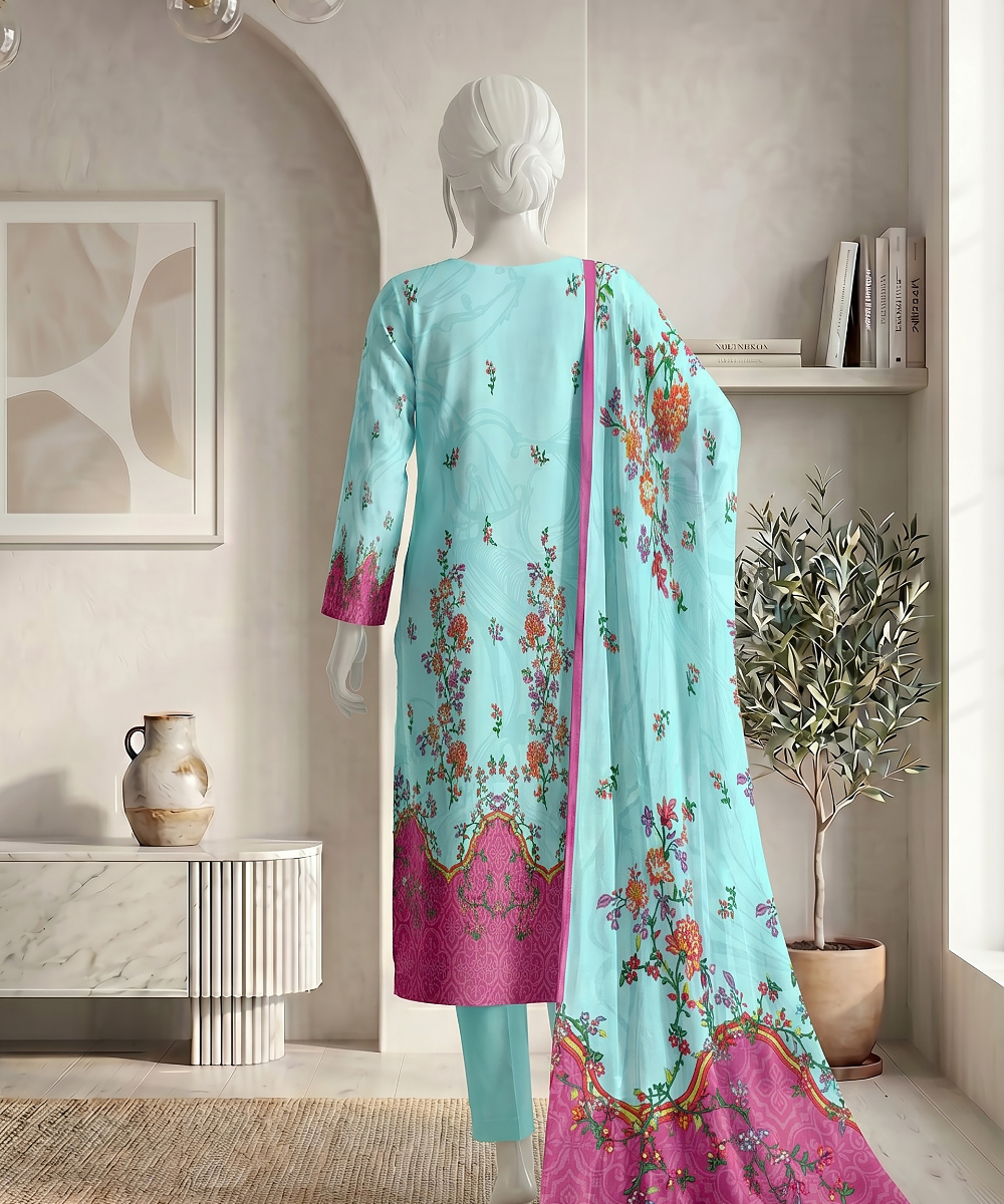 3PC Printed Premium Lawn Suit - D02