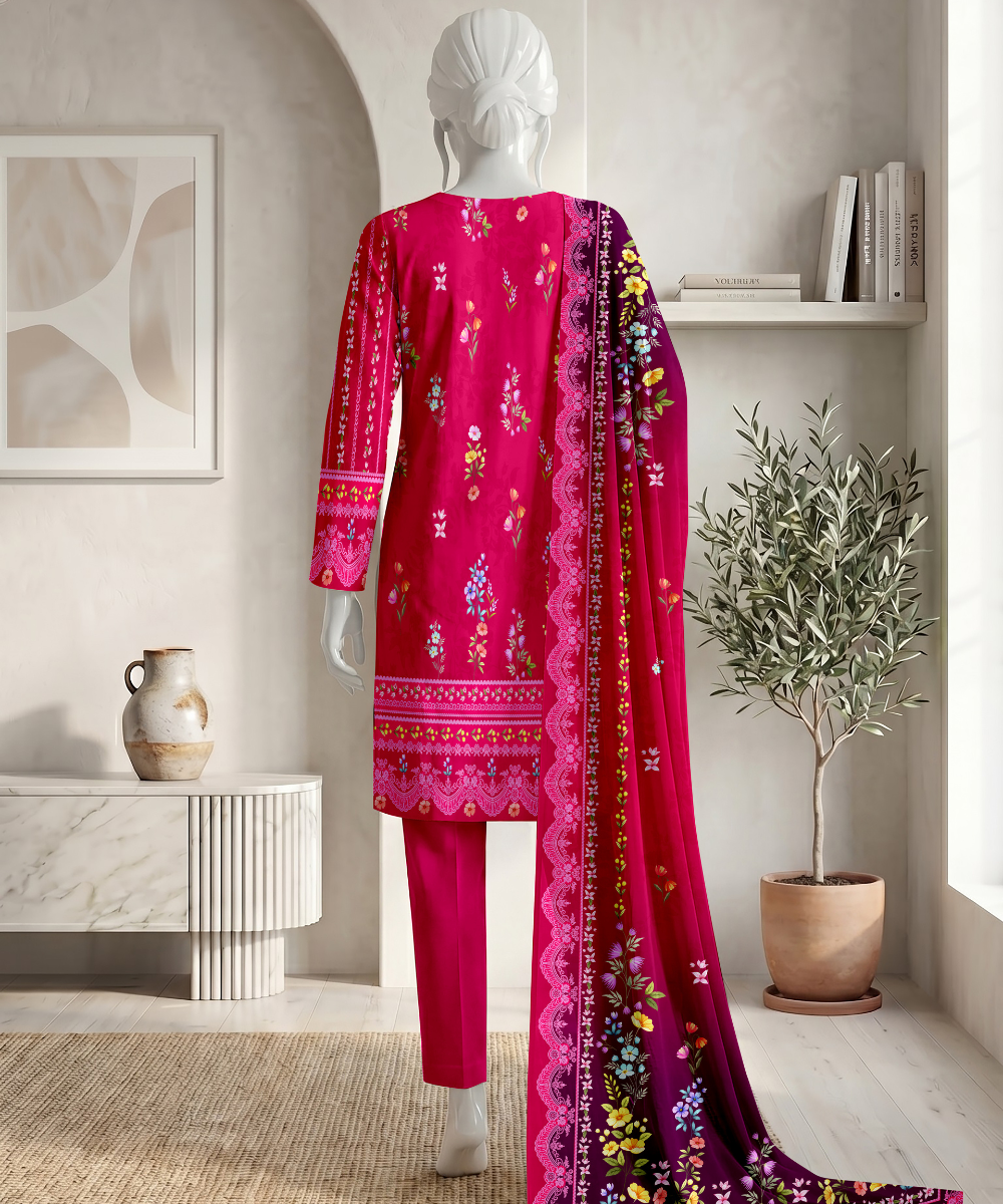 3PC Printed Premium Lawn Suit - D04