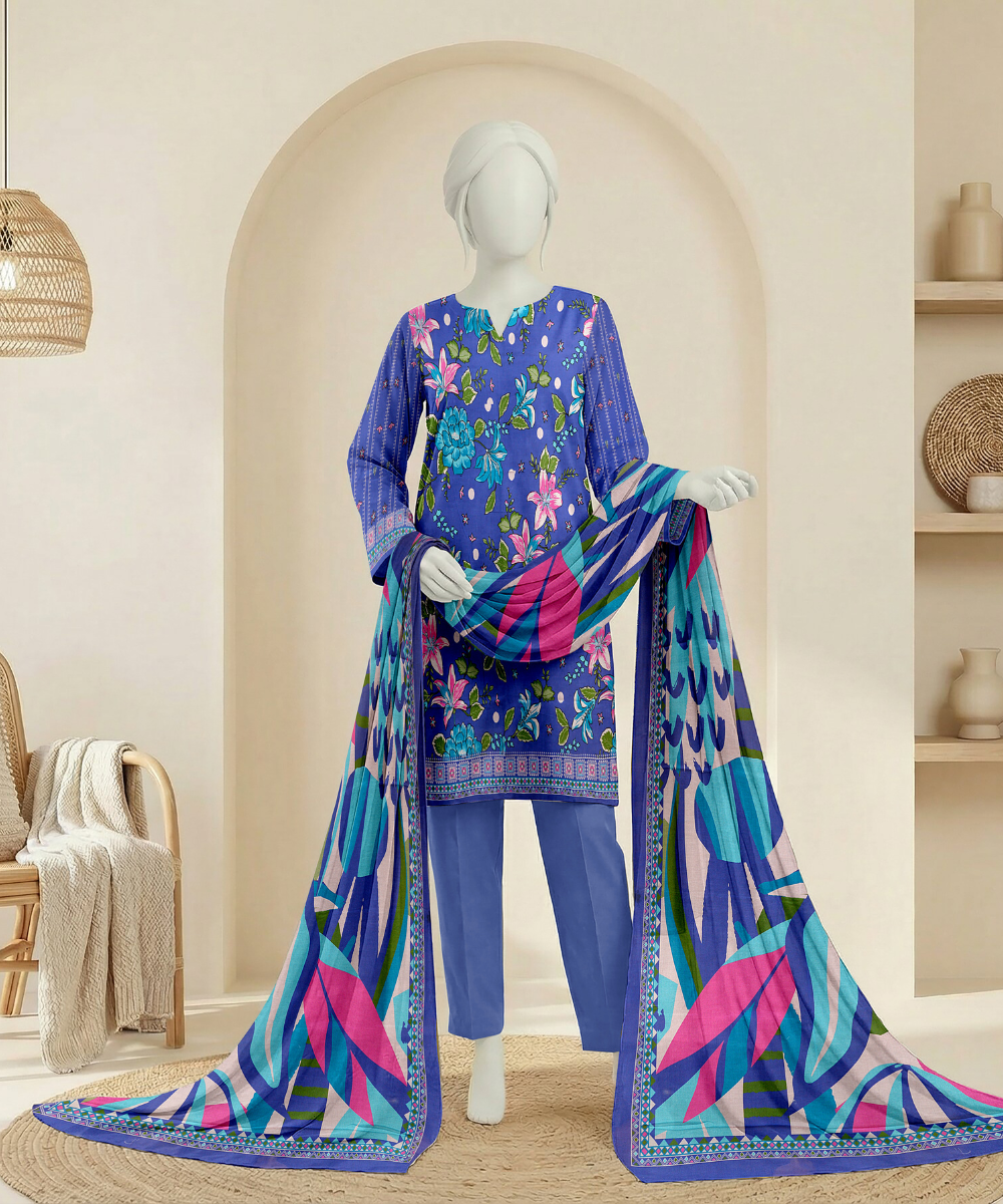 3PC Essential Printed Lawn Suit D-01