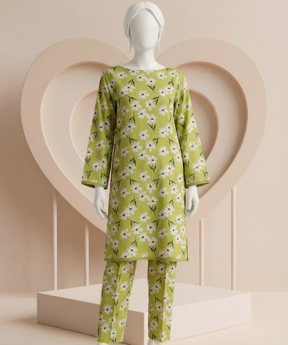 2PC Digital Printed Lawn Suit (Day To Day) D-18
