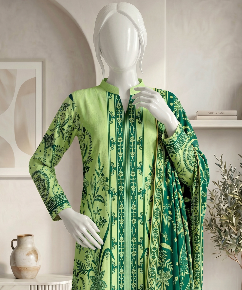 3PC Printed Premium Lawn Suit - D09
