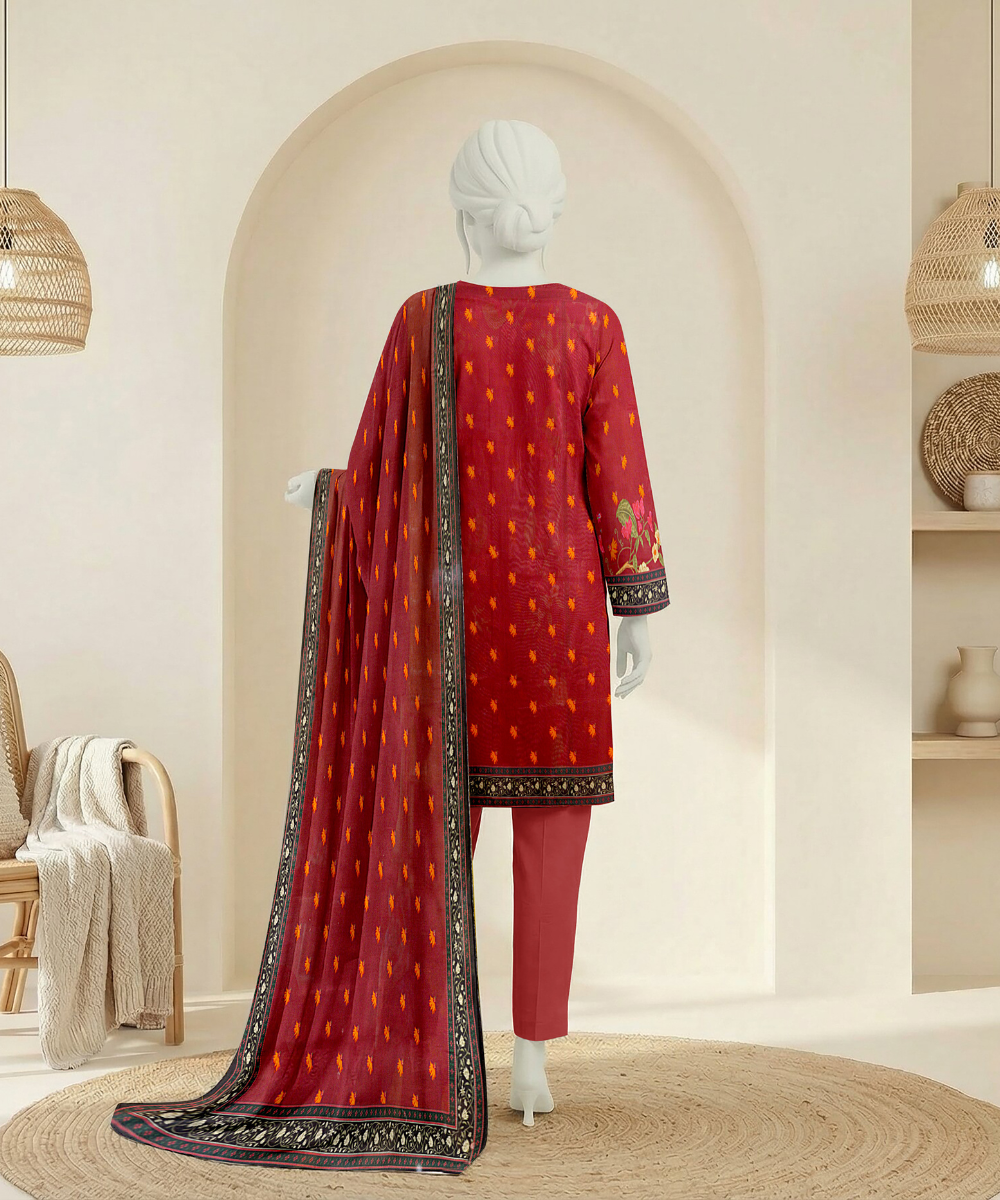 3PC Essential Printed Lawn Suit D-04