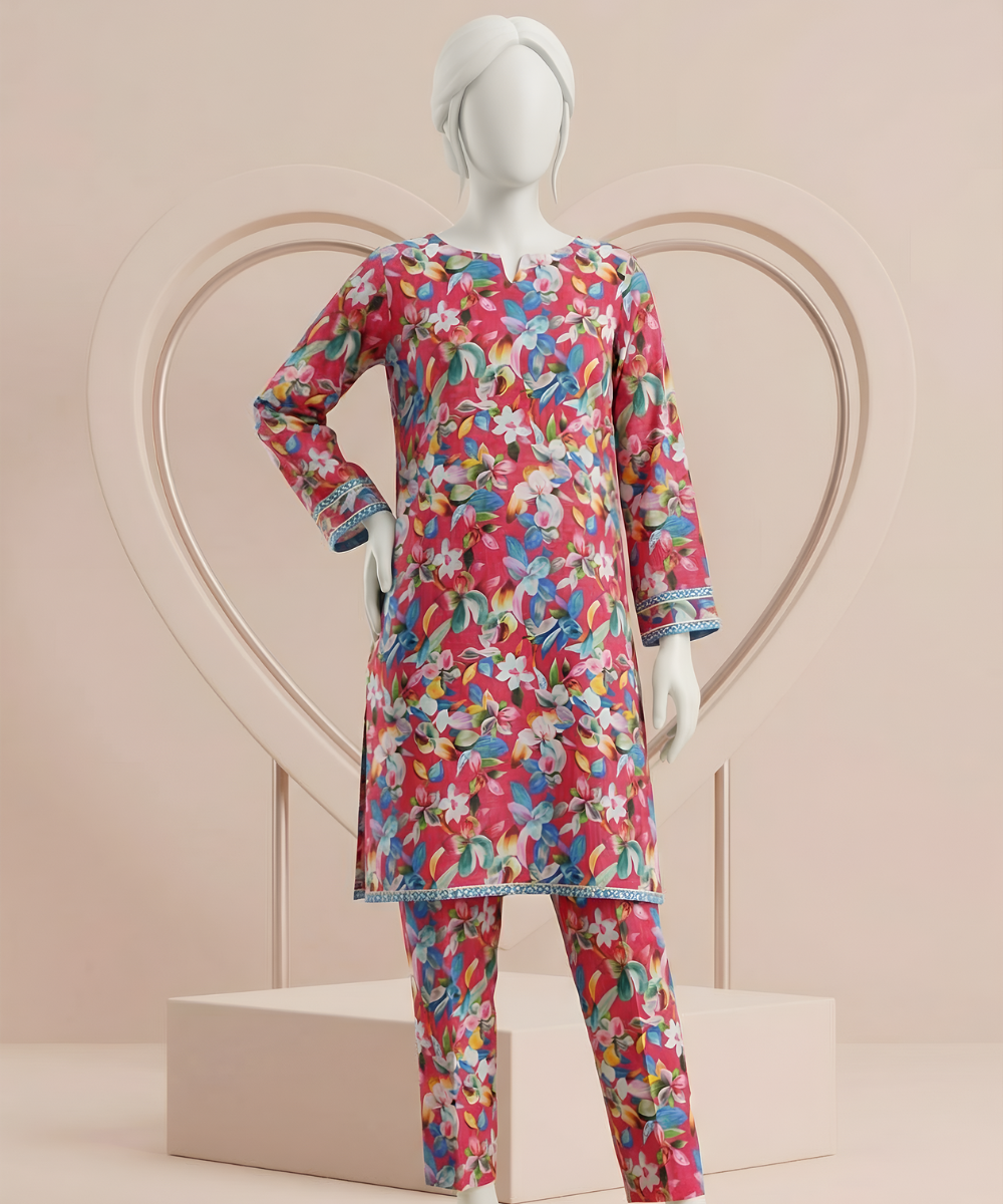 2PC Digital Printed Lawn Suit (Day To Day) D-17