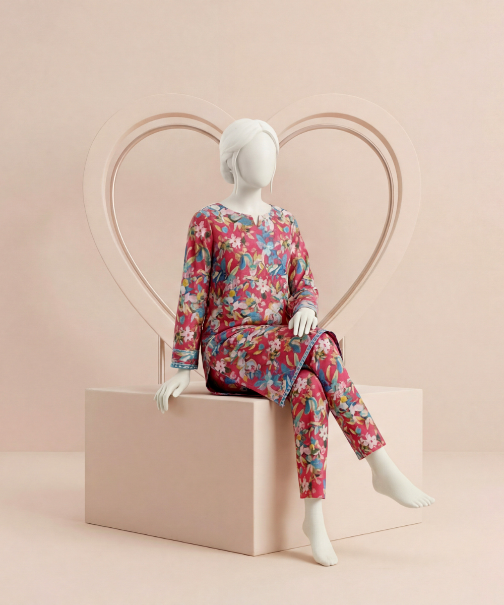 2PC Digital Printed Lawn Suit (Day To Day) D-17