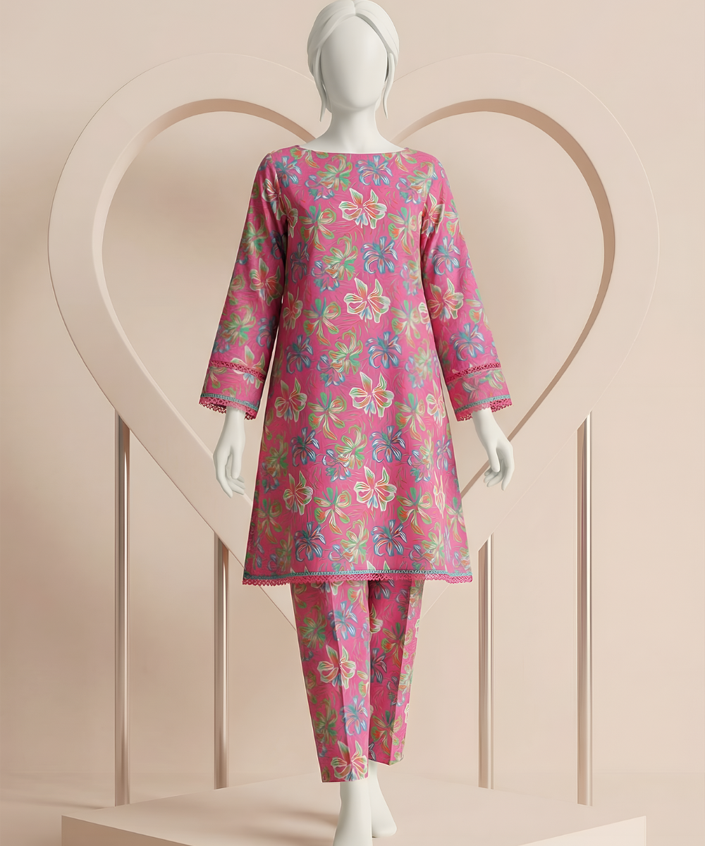 2PC Digital Printed Lawn Suit (Day To Day) D-12