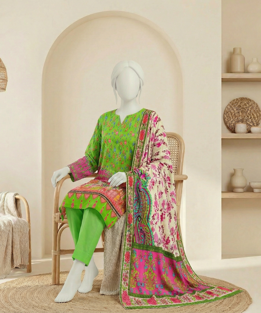 3PC Essential Printed Lawn Suit D-05