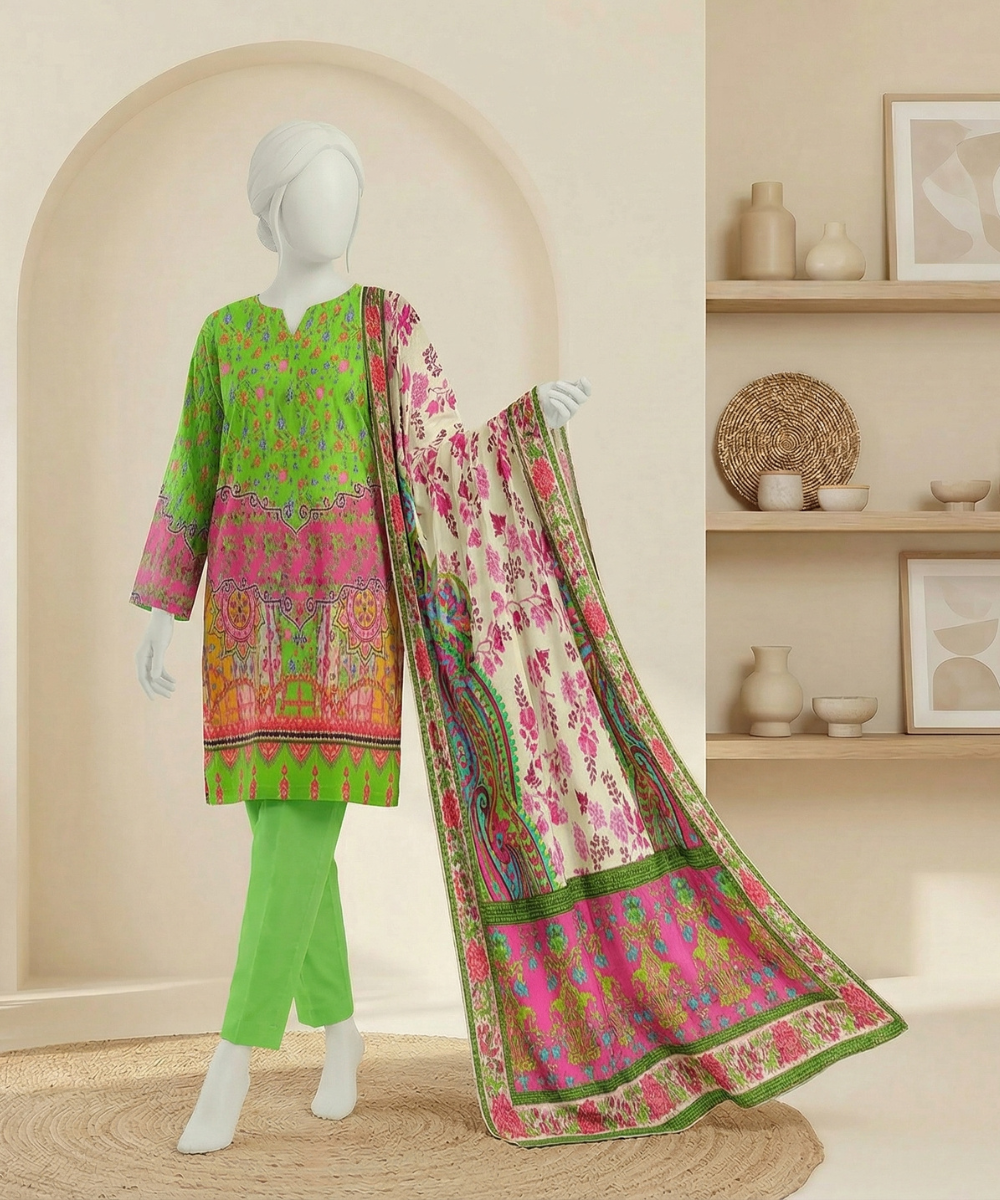 3PC Essential Printed Lawn Suit D-05