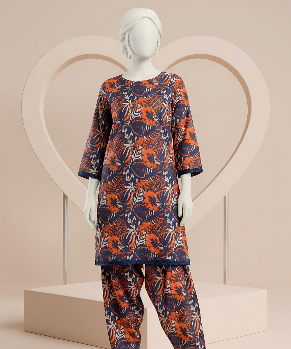 2PC Digital Printed Lawn Suit (Day To Day) D-15