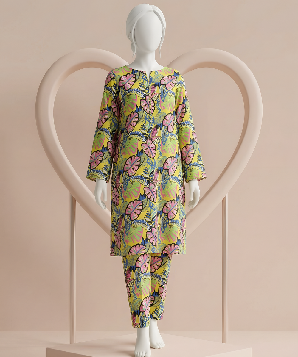 2PC Digital Printed Lawn Suit (Day To Day) D-14