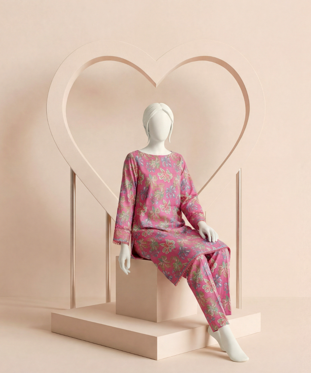 2PC Digital Printed Lawn Suit (Day To Day) D-12