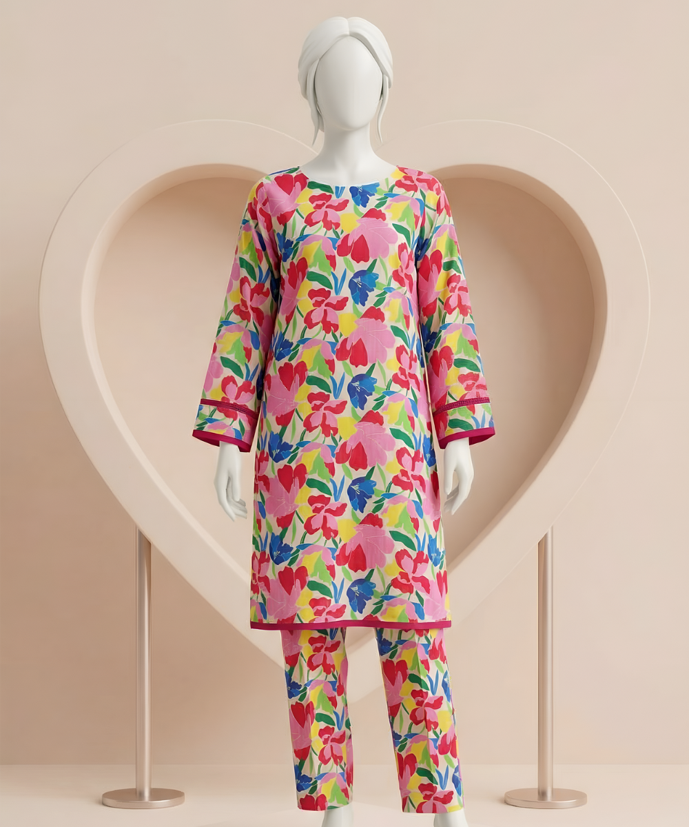 2PC Digital Printed Lawn Suit (Day To Day) D-13