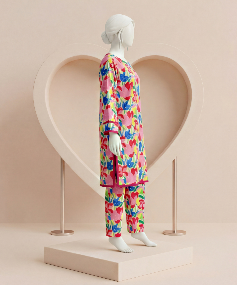 2PC Digital Printed Lawn Suit (Day To Day) D-13