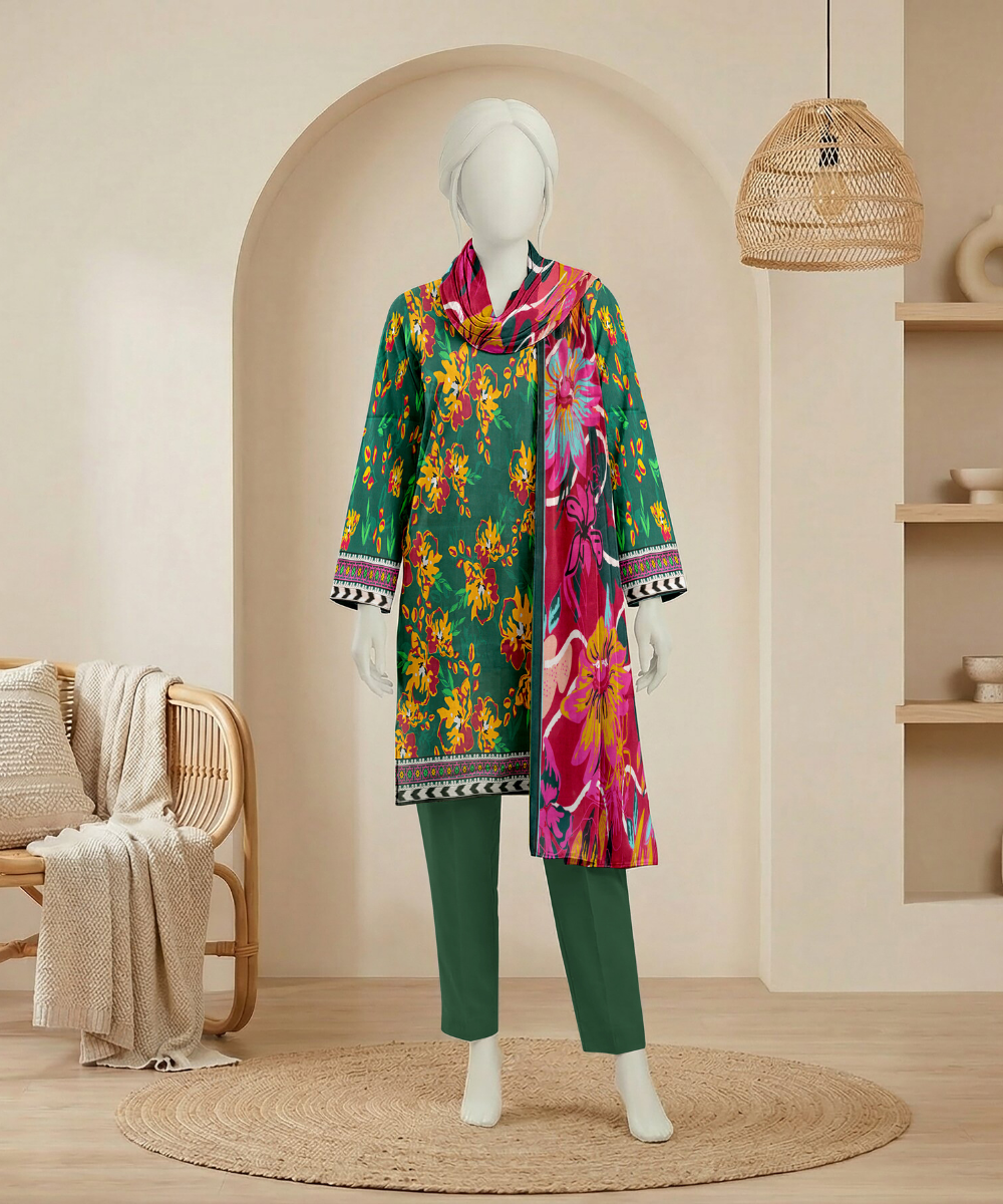 3PC Essential Printed Lawn Suit D-09