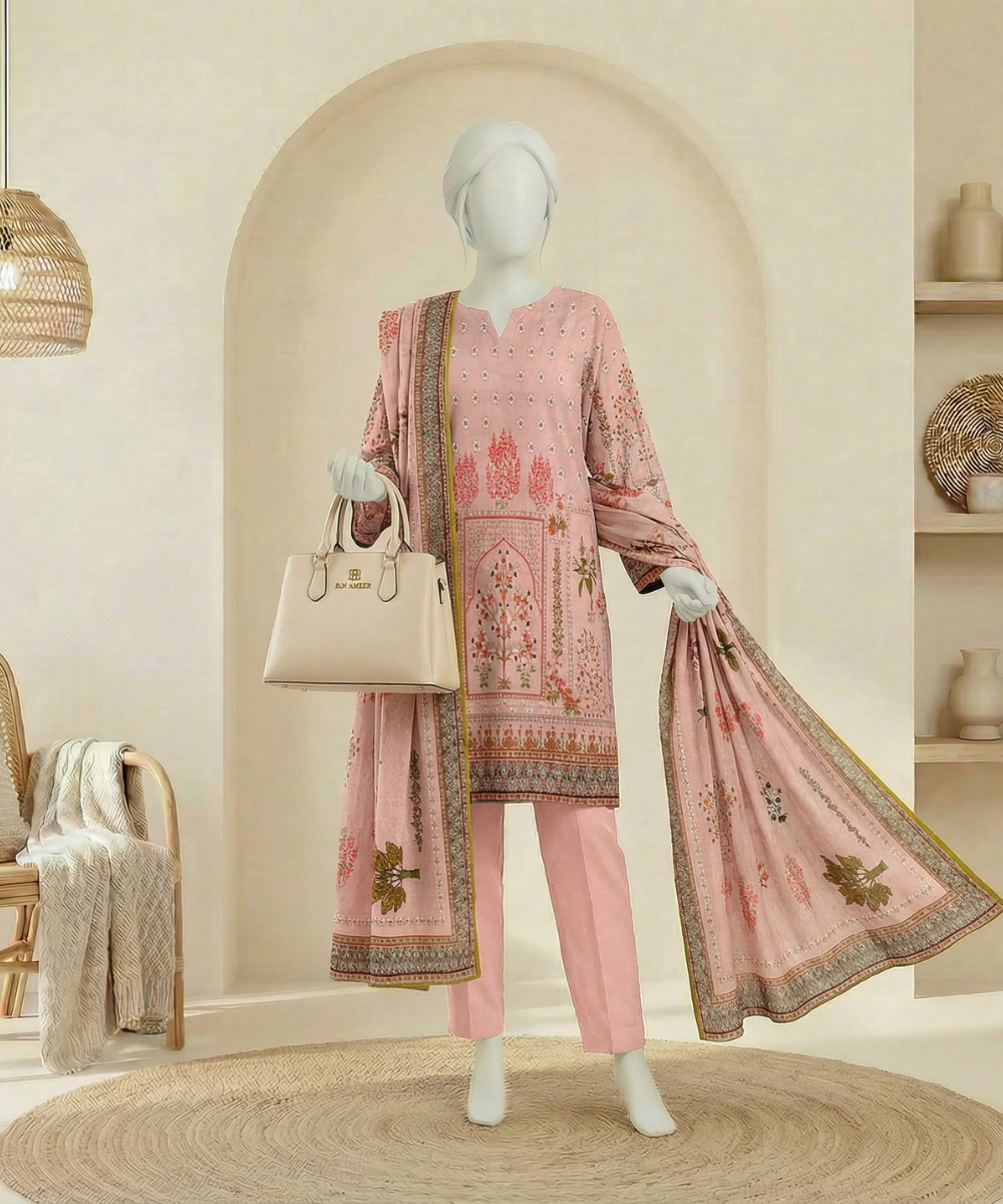 3PC Essential Printed Lawn Suit D-10
