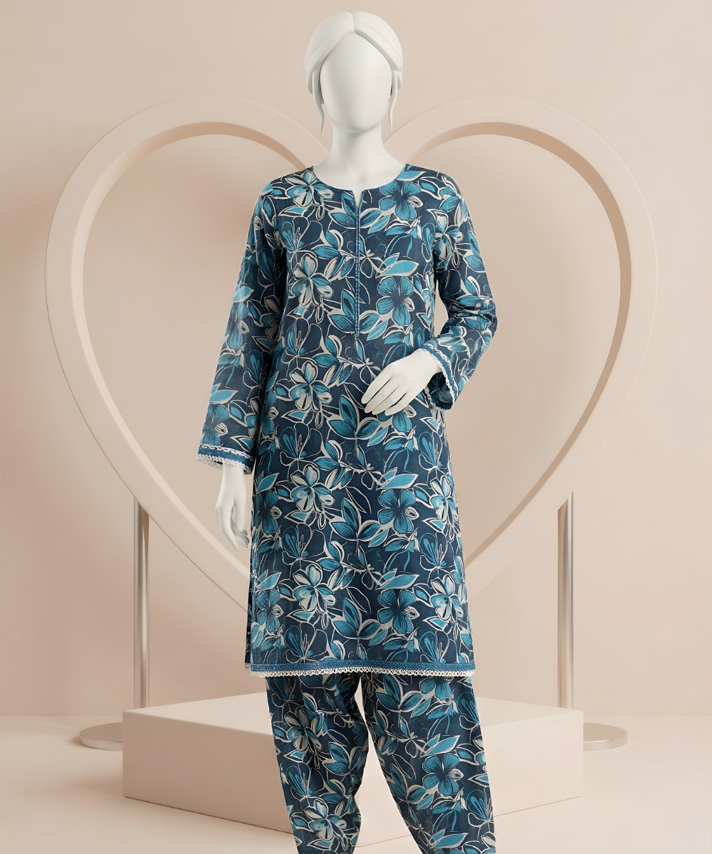 2PC Digital Printed Lawn Suit (Day To Day) D-20