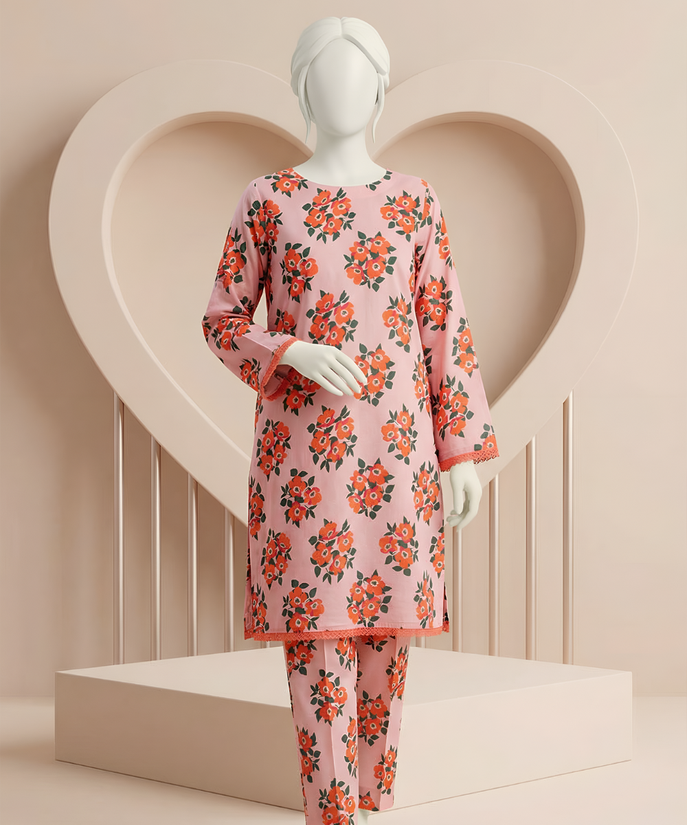 2PC Digital Printed Lawn Suit (Day To Day) D-19